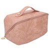 Make Up Cosmetic Bag PU Leather 180 Degree Opening Large
