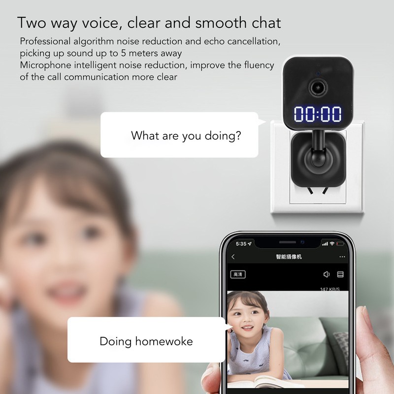 Plug in Smart Security Camera Auto Tracking 2.4G WIFI Two