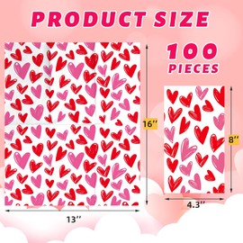 Valentine’s Day Paper Napkins Heart 100Pcs Disposable Hand Towel Valentines Day Party Decorations Guest Napkin for Dinner Bathroom