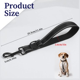 JIYIN 29cm Starke Kurze Hundeleine, Hunde Leine Kurz Reflektierende Leinen Trainingsleine für Hunde Kurzleine Hund Schleppleine für Große und Mittlere Hund