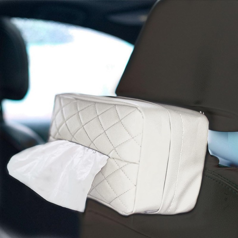 HEVLE Car Tissue Holder, PU Leather Tissues Box, Car Backseat