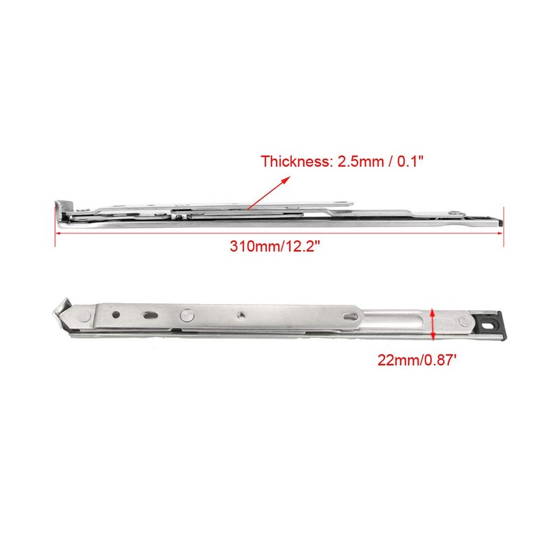 sourcing map 12-inch Hanging/Casement Window Hinge, 202 Stainless Steel Silver