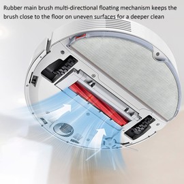 2 Set Rubber Main Roller Brush Replacement Parts Compatible for Roborock Q7/Q7 Max/Q7 Max+/S7/S7 MaxV/S7 MaxV Plus/S7 MaxV Ultra Robot Vacuum Cleaner Accessory Multi-Surface Rubber Brush