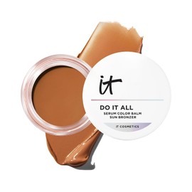 It Cosmetics - Serum Color Balm Sun Blush & Bronzer, Rubor y Bronceador en Crema con 92% de Skincare, Enriquecido con Ácido Hialurónico, Color Modulable y Glow Natural, 24 Horas de Hidratación, Bronze 200