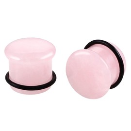 Decentraland 2 Pcs Pink Stone Ear Gauges Earrings Stone Ear Gauges Plugs Jewelry 14mm(9/16")