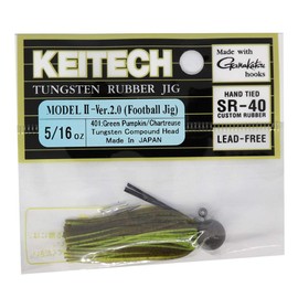 Keitech Tungsten Rubber Jig Model II (Ver. 2.0) Green Pumpkin/Chartreuse - 5/16