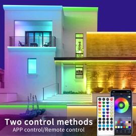 vimeepro Outdoor Waterproof Led Strip Lights,IP68 flexibleLed Rope Lights with IR Remote&App Control,Music Sync and Color Changing LED Tape Lights for Bedroom,Roof,Pool,Balcony