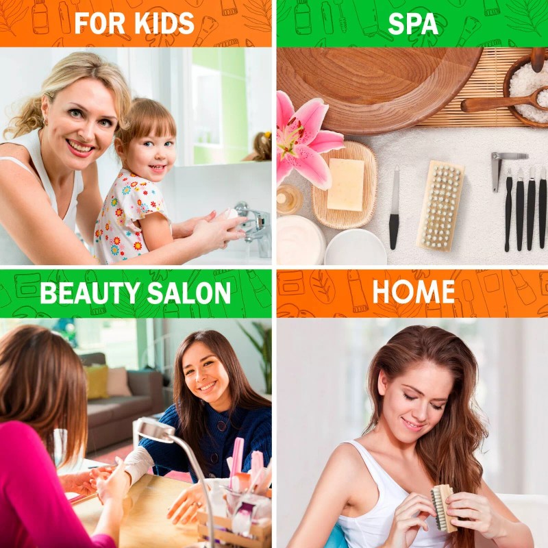 Konex Wooden Nail Brush for Scrubbing, Fingernail Brush Nail Scrub