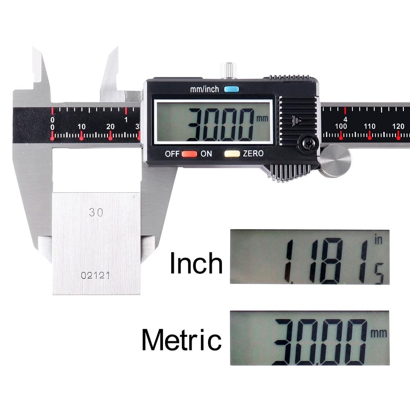 Accusize Industrial Tools 0-8'' x 0.0005'' 3-Key Electronic Digital Caliper