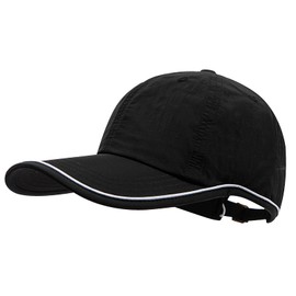 Croogo Quick Dry Baseball Cap for Men Women Waterproof Running Hats Summer Lightweight Outdoor Sports Cap,Black-DCP2404