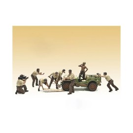 American Diorama 8-Piece Minifigure Set DCD "4X4 Mechanic" for 1/18 Scale Models DC Diorama Collection