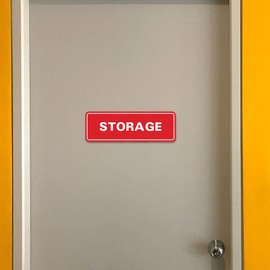 Standard STORAGE Door/Wall Sign - Black/Gold - Large (1 Pack)