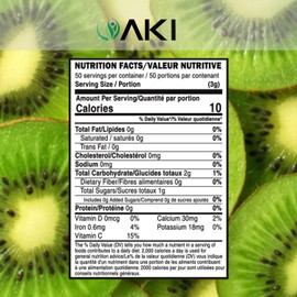 AKI Kiwi Powder (5.29oz/150g) Good In Nutrients & Vitamins - Ideal Light Green Food Coloring for Protein Smoothies, Juice, Glazing, Yogurt, Popsicles or Desserts - Gluten-Free & Vegan