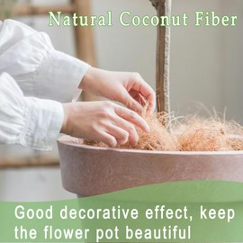 Natural Organic Coconut Husk Silk, Pure Coconut Shell Fiber Orchid Plant Coconut Fiber Substrate Coco Coir Fiber Greenery Covering (0.22 pounds)