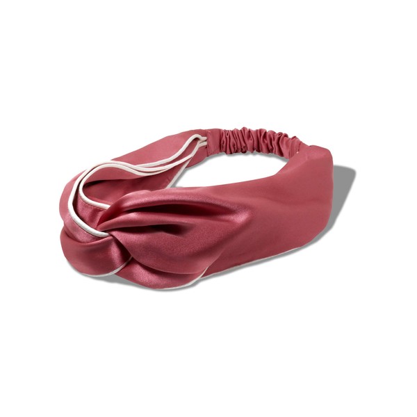 Sonix Headband, Silk Knot Twisted Headband - Dusty Mauve/Cream