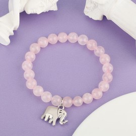 Lucky Elephant Bracelet for Women Elephant Gifts Never Forget How Strong You Are Elephant Inspirational Gifts (Pink elephant bracelet)