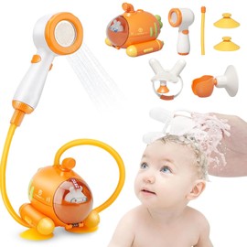 Juguetes de Baño para Bebés, Juguetes para Niñas y Niños Ducha Eléctrica, Bomba de Agua con Cabezal de Ducha de Mano, Juguete Ducha Submarino, Juguete de Regaderita de Baño para Bebé 2 3 4 5 6 Años
