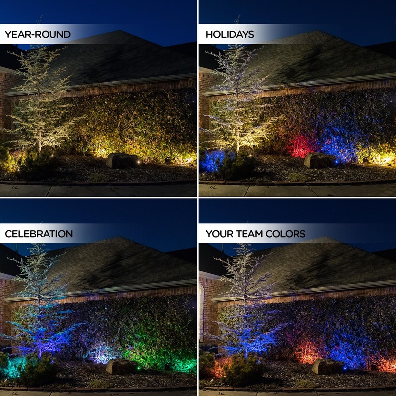 Enbrighten LED Ground Lights, 6 Path Lights, 40ft, Color Changing,