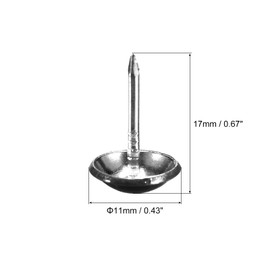 QUARKZMAN 40 Pieces Upholstery Nails 11mm x 17mm Round Head Decorative Furniture Tacks Thumbtacks for Furniture Sofa Headboards Bright Black