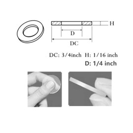 [20 Pieces] 3/4 Inch Clear Vinyl Replacement Washer Flat Washer Gasket 1/16 Inch (2 mm) Thickness Washer Spacer for Glass Shower Door Handles/Towel Bars, 3/4 Inch Standoff Cap Assemblies