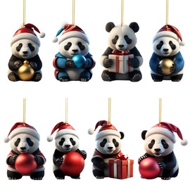 Christmas Tree Ornament Cow Pendant Panda Pendant for Christmas Hanging Decorations Acrylic Christmas Party Supplies Gift for Animal Lovers (Style B)