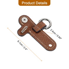 sourcing map 4Pcs Leather Purse Strap, 6.1cmx2.4cm Punch-Free Buckle Bag Strap Transformation Accessories for Mini Bag Handbag Crossbody Shoulder Strap, Brown