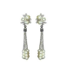 Fashionable Oxidised Silver Earrings for Wedding Wear – Elegant Pearl & Bead Design | Premium Finish