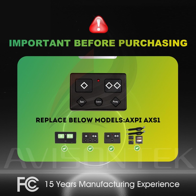 2X AXP1 AXS1 AXR1 Gate Opener Remote【10 Year Warranty】