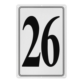 M METERXITY Aluminum Number Sign 26, 11.8 Inch House Numbers and Metal Letters, Parking Spot Letter Signs, Metal Letter Wall Decor for Garden/Door/Mailbox [Black Text On White]