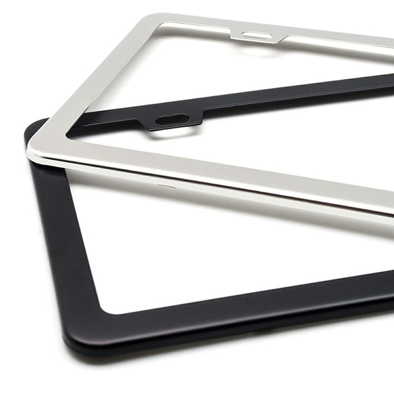 2 Pieces Porta Placas para Auto Acero Inoxidable Marco Universal