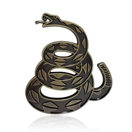 KVAEY Dont Tread on Me Car Sticker, Automotive 3D Gadsden Flag Rattlesnake Metal Emblem Decal, Snake Emblems Badge Bumper Decoration for Car Truck Motorcycle, Car Accessories (Bronze)