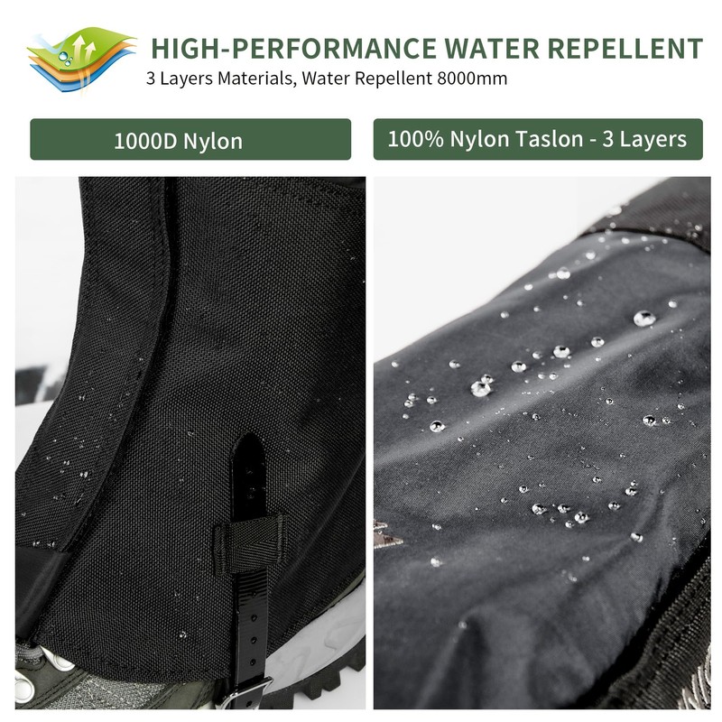 Unigear Snow Gaiters for Hiking,Waterproof Boot Leg Gaiters for Walking