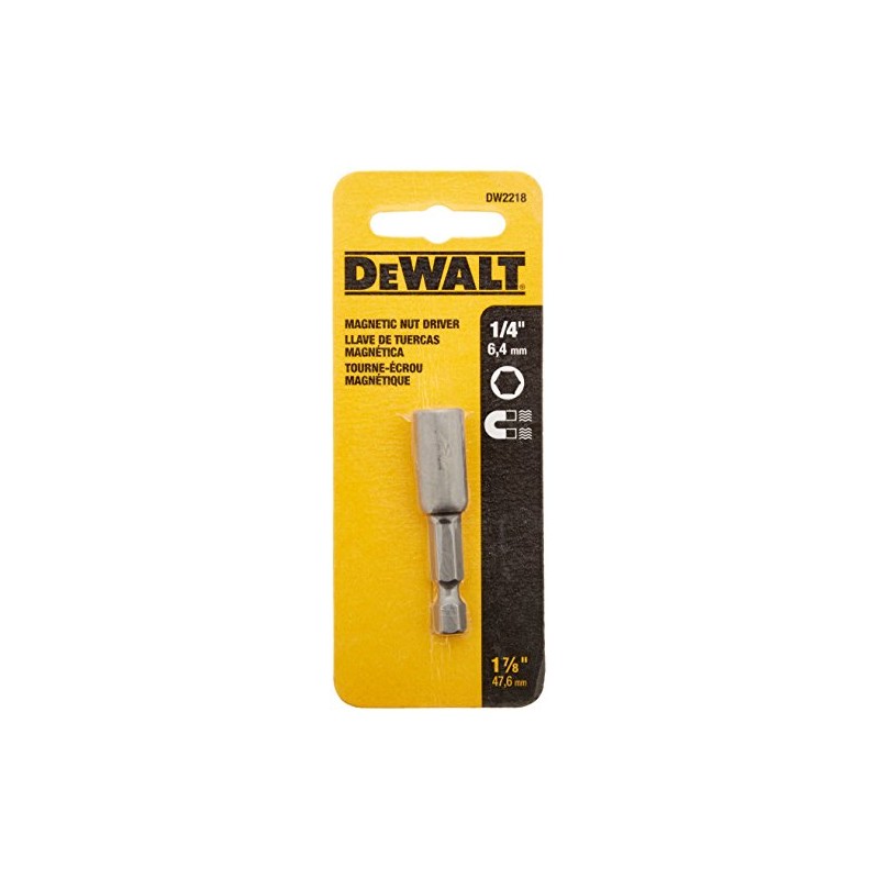 DEWALT IMPACT Nut Driver, Magnetic, ¼-Inch by 1-⅞ Inch (DW2218)
