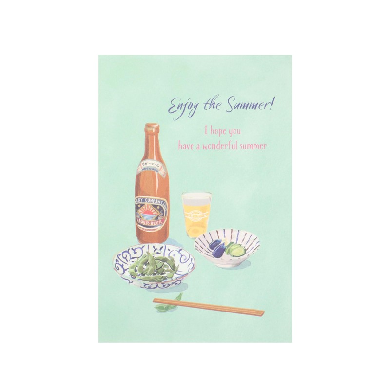 [Set of 4] Post Cards, Message Pattern, Cute, Summer, Postcards,