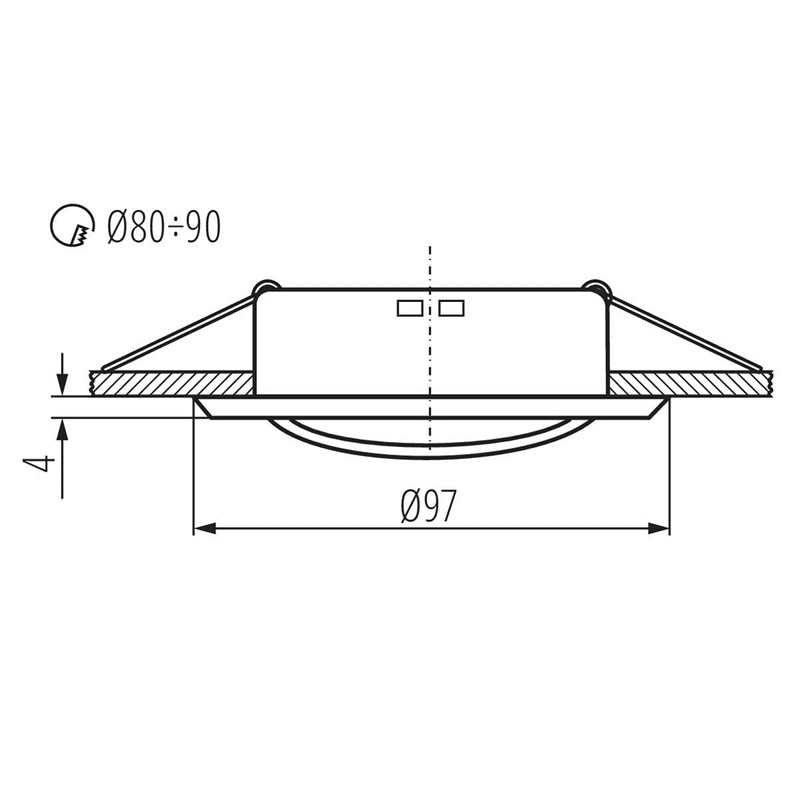Kanlux ARGUS Matt Chrome Ceiling Lighting Point Fitting 50W 12V