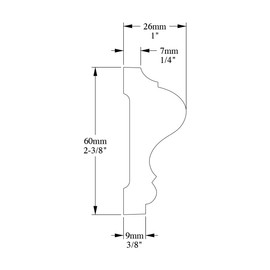 Orac Decor Length: 78", Height: 2-3/8" P8020 Panel Moulding, 2 Pack, White