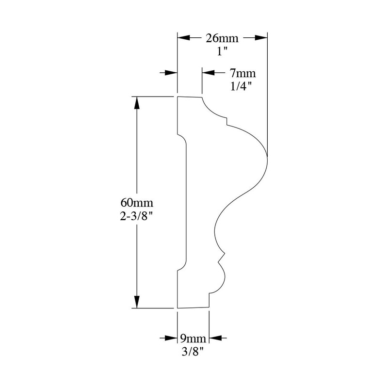 Orac Decor Length: 78", Height: 2-3/8" P8020 Panel Moulding, 2