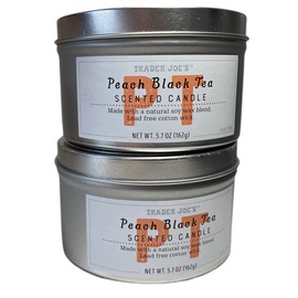 Trader Joe's Peach Black Tea Scented Candle, 5.7 oz (Pack of 2)