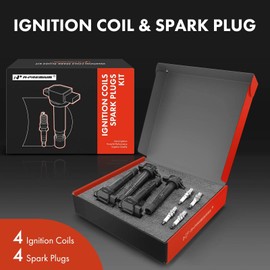 A-Premium Set of 4 Ignition Coil Pack and Iridium Spark Plugs Compatible with Acura TSX 2004 2005 2006 2007 2008 2.4L