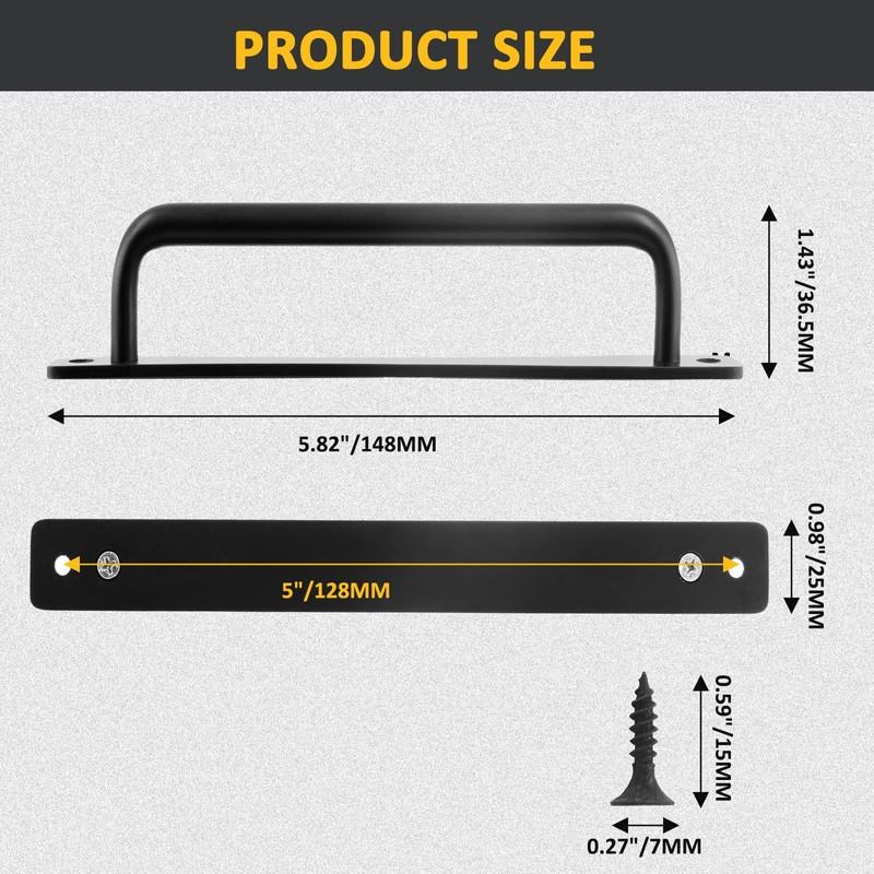Cionyce 2 Pack Barn Door Pulls 5 inch Garage Handles