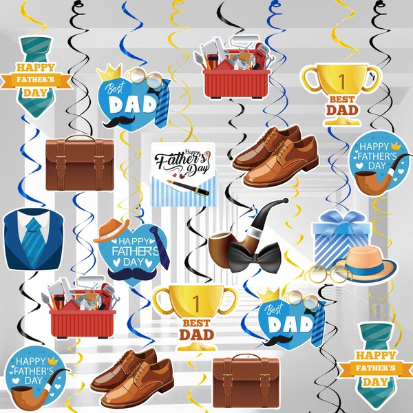 Fathers Day Hanging Swirls, 57 Pcs Happy Father’s Day Hanging