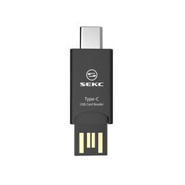 Sekc MicroSD Card Reader, Type-C USB 3.1, type-A USB 2.0 Compatible Conversion Connector High Speed Transfer Black STC – CR21