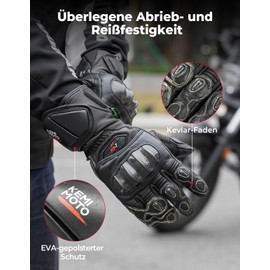 KEMIMOTO Motorcycle Gloves Men Carbon Fiber Motorcycle Gloves, ESA Padding & Touch Screen Function, Non-Slip Palm for Racing, Motorcycle, Bike, Scooter, Hunting, Everyday Riding