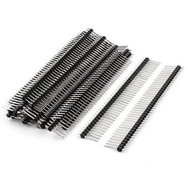 sourcingmap 25 Pcs 2.54mm Pitch 1x40 40-Pin Male Straight Pin Headers Strip 16mm
