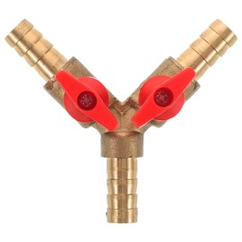 Cabilock Brass Y 3-Way Shut-off Clamp Hose Connector Ball Valve for Combustion Gas Device 10 mm