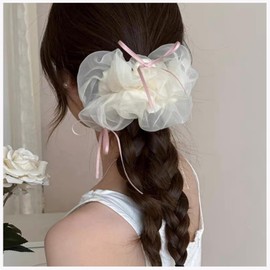 MISS MUMU Hair Rubber Gentle on Hair, Hair Ornament, Hair Elastic, Ribbon, Non-marking High Elasticity, Fashionable, Adults, Women, Small Face, Cute, School Entrance Ceremony, Graduation Ceremony