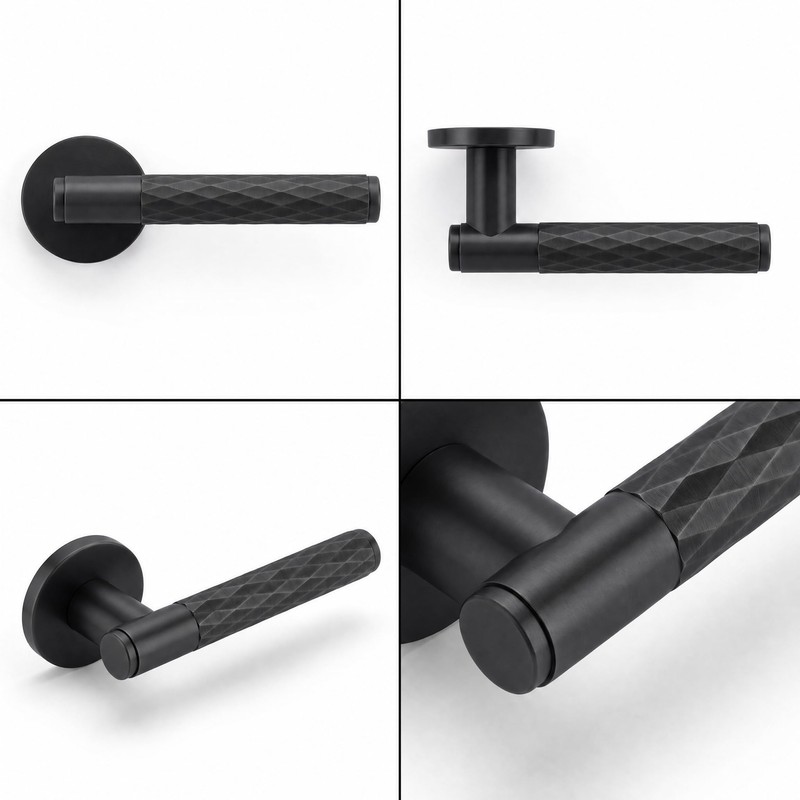 Decoranddecor Tore Lever On Rose Door Handles – Diamond Pattern