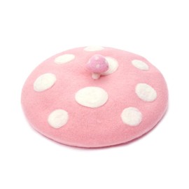 Mushroom Beret Handmade Wool Felt Vegetable Hat Men Women's Cosplay Cap Vintage Painter Beanies Pink