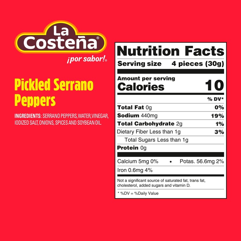 La Costeña Whole Serrano Pepper & Sliced Carrots - Spicy