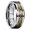 King Will Dragon 8mm Gold Celtic Dragon Tungsten Carbide Mens